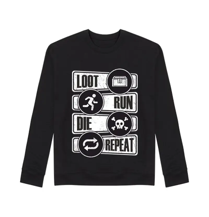 Felpa unisex loot run die repeat
