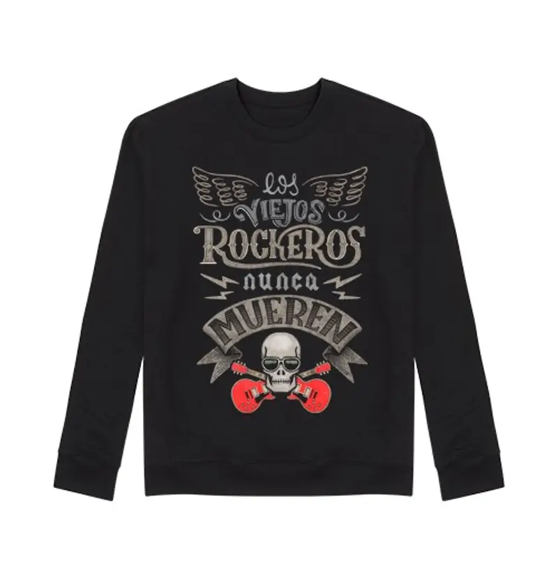 Felpa unisex los vecchi rockero non muoiono mai