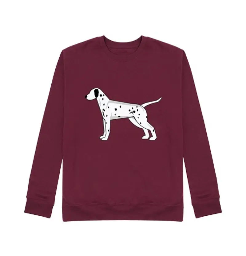 Felpa unisex minimalista dalmata, felpa senza cappuccio