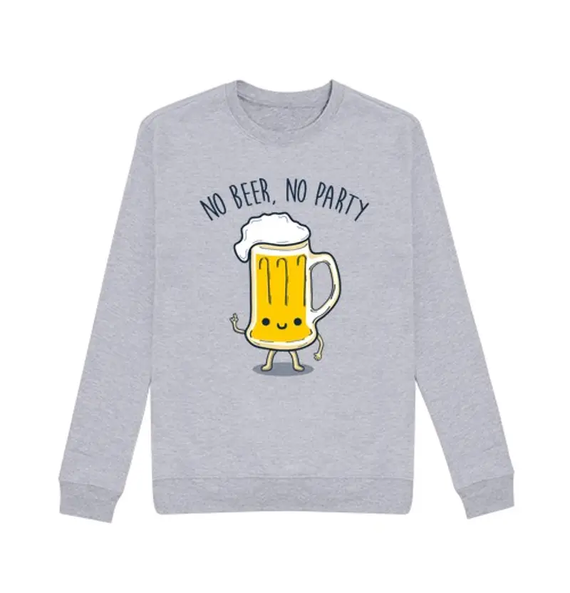 Felpa unisex niente birra, nessun party