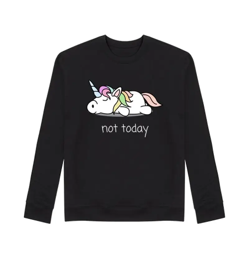 Felpa unisex non oggi unicorno non oggi lo dico