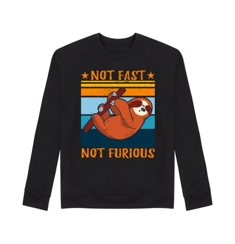 Felpa unisex non veloce non furioso bradipo