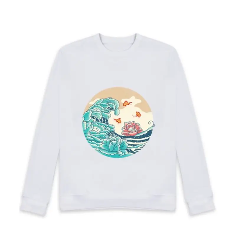 Felpa unisex onda floreale