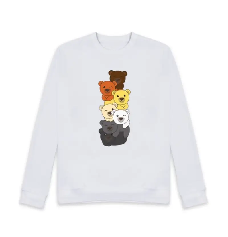 Felpa unisex orso fratellanza bandiera orgoglio lgbt