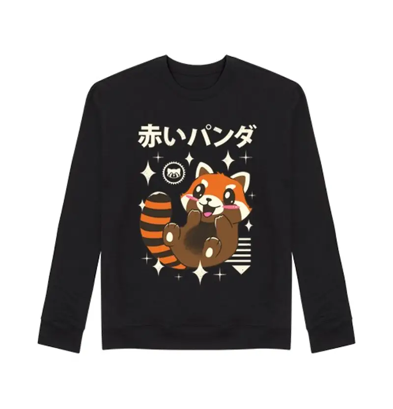 Felpa unisex panda kawaii rosso