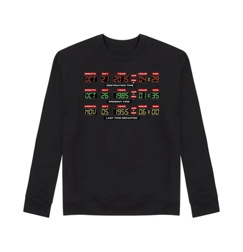 Felpa unisex pannello di controllo delorean