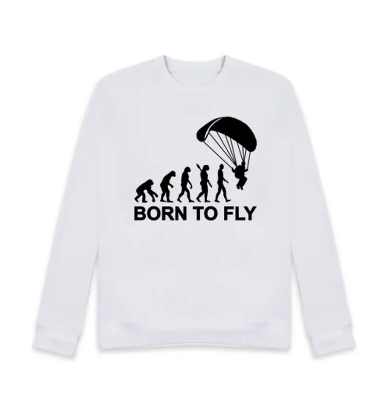 Felpa unisex paracadutismo evoluzione born a fly