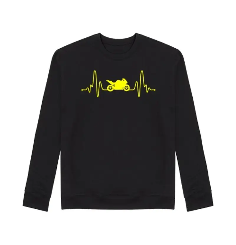 Felpa unisex passione per le moto battito