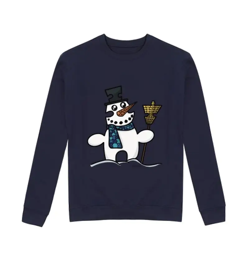 Felpa unisex pupazzo di snow puzzle