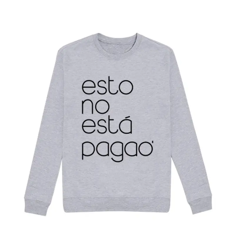 Felpa unisex questo non è pagato jersey nera