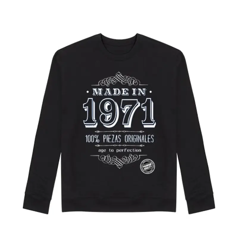 Felpa unisex realizzato nel 1971