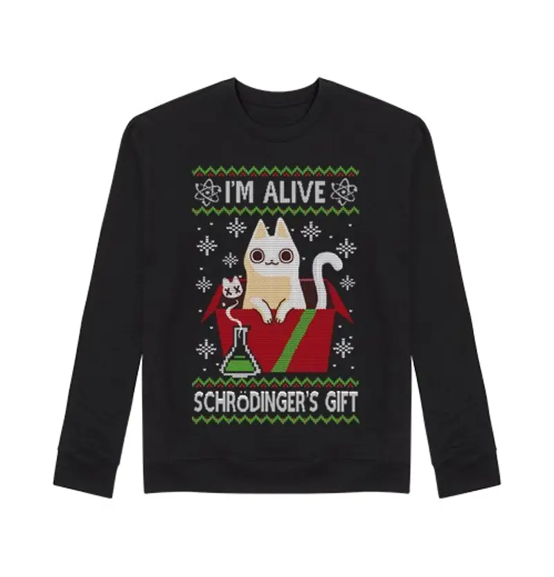 Felpa unisex regalo di natale della scienza di schrodinger