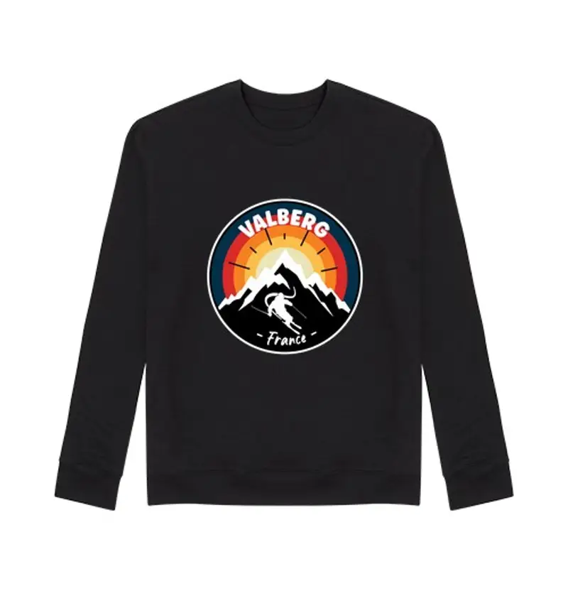 Felpa unisex sciare a valberg francia vintage