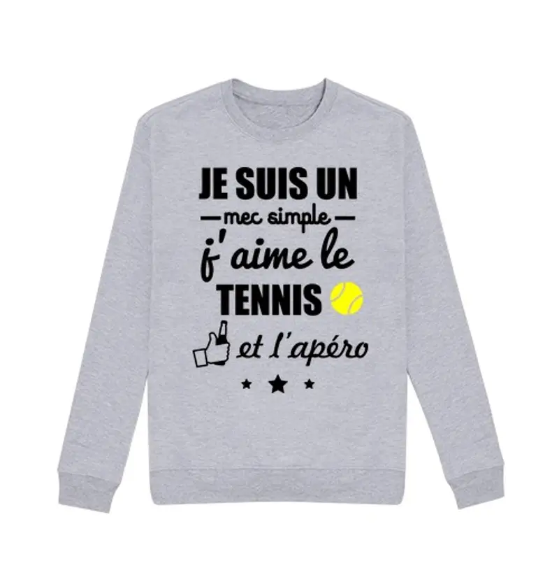 Felpa unisex semplice ragazzo tennis bibita