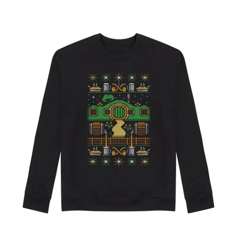 Felpa unisex shire di natale / hobbits / brutto / maglione