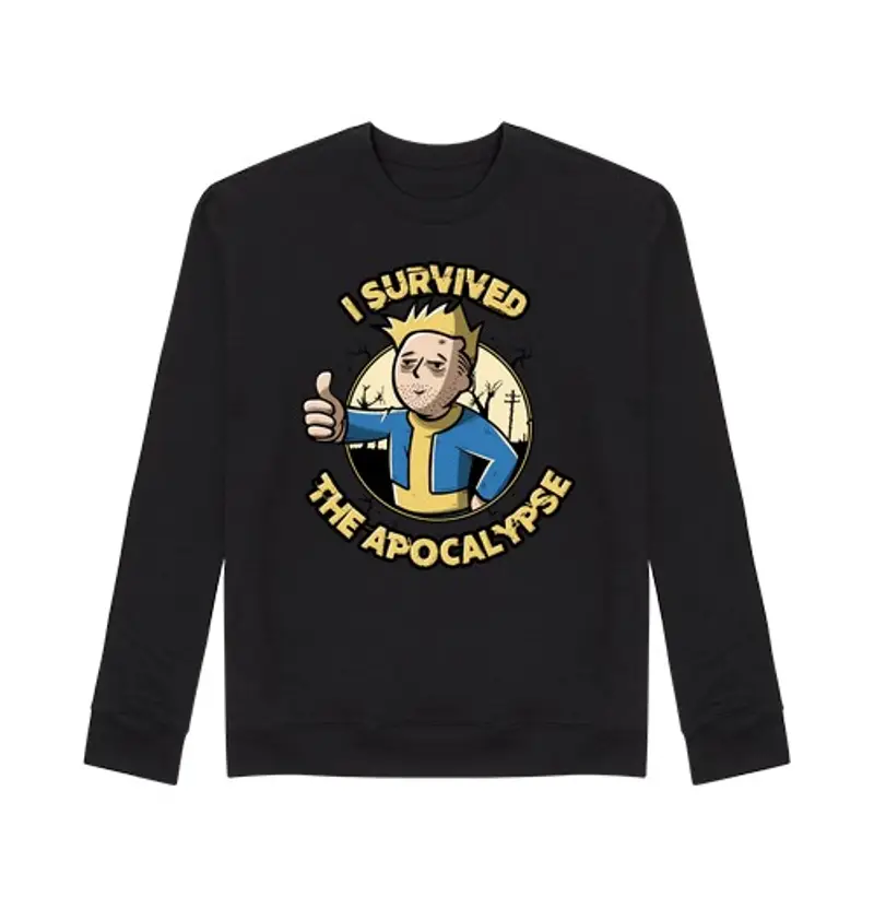 Felpa unisex sono sopravvissuto all39apocalisse