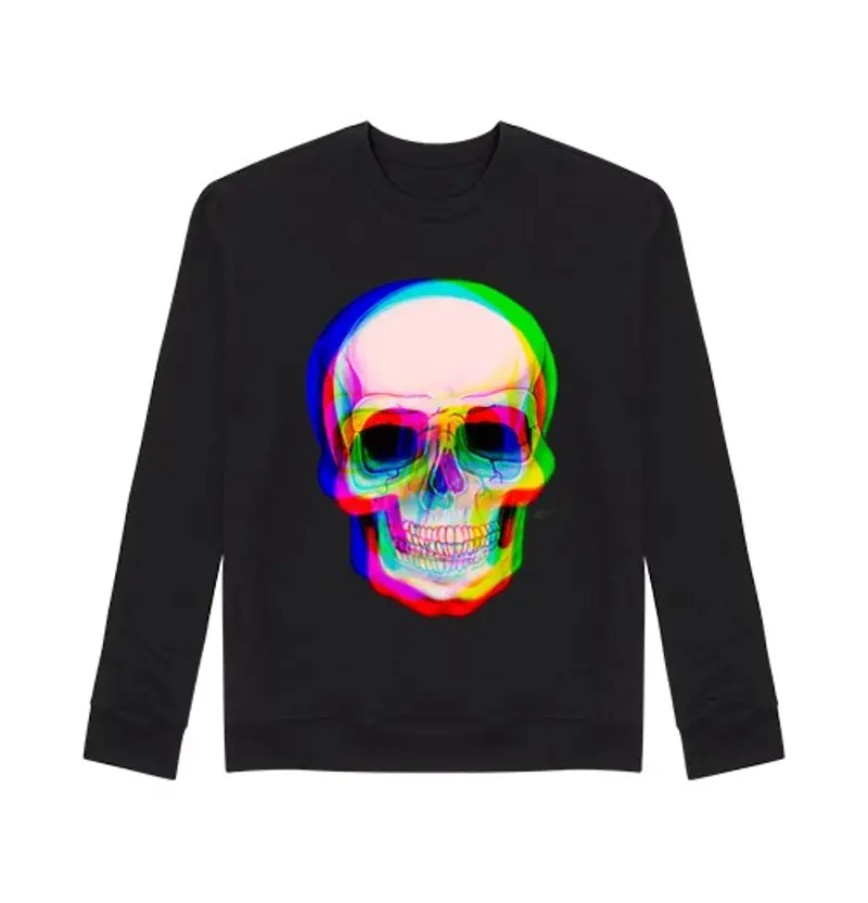 Felpa unisex teschio 3d