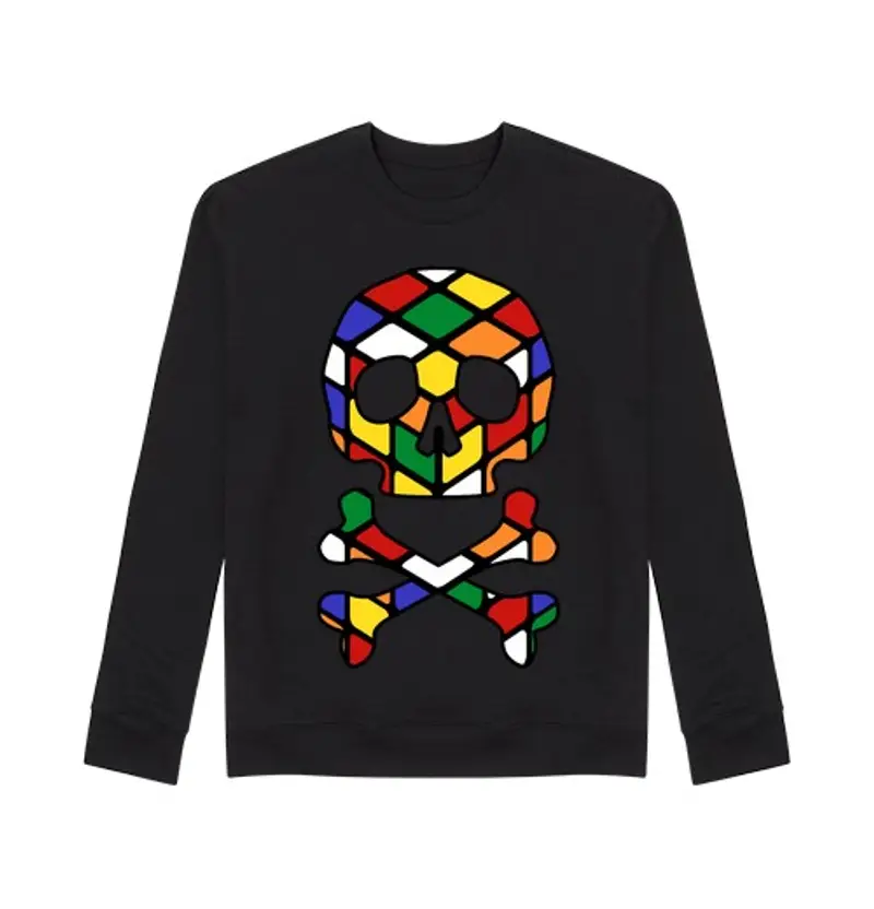 Felpa unisex teschio rubik