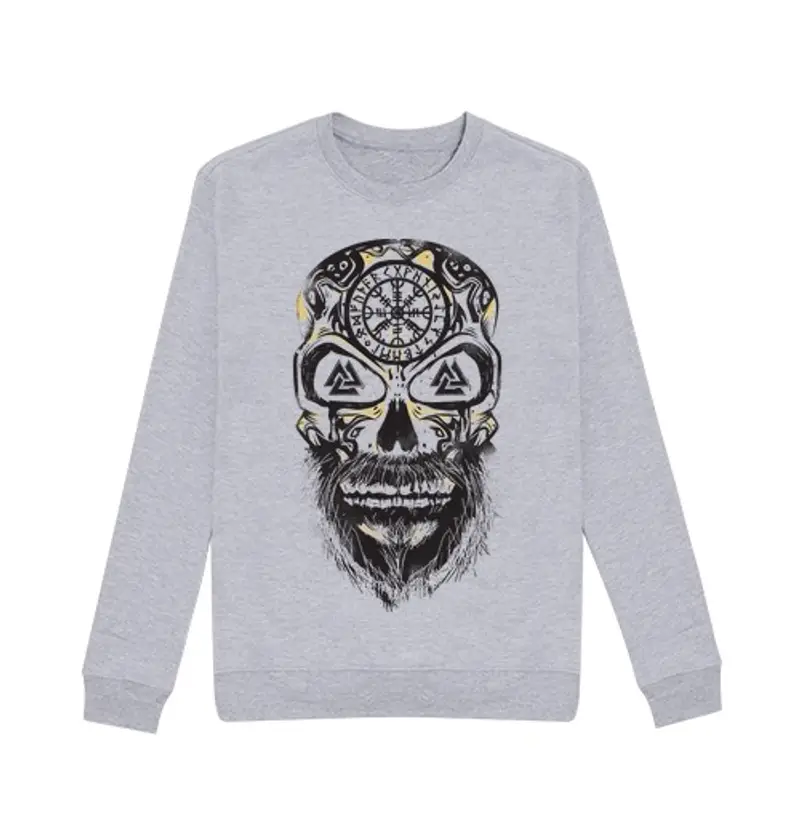 Felpa unisex teschio vikings nera
