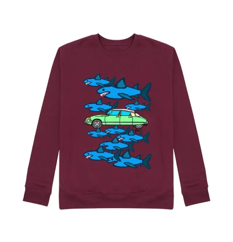 Felpa unisex tra gli squali
