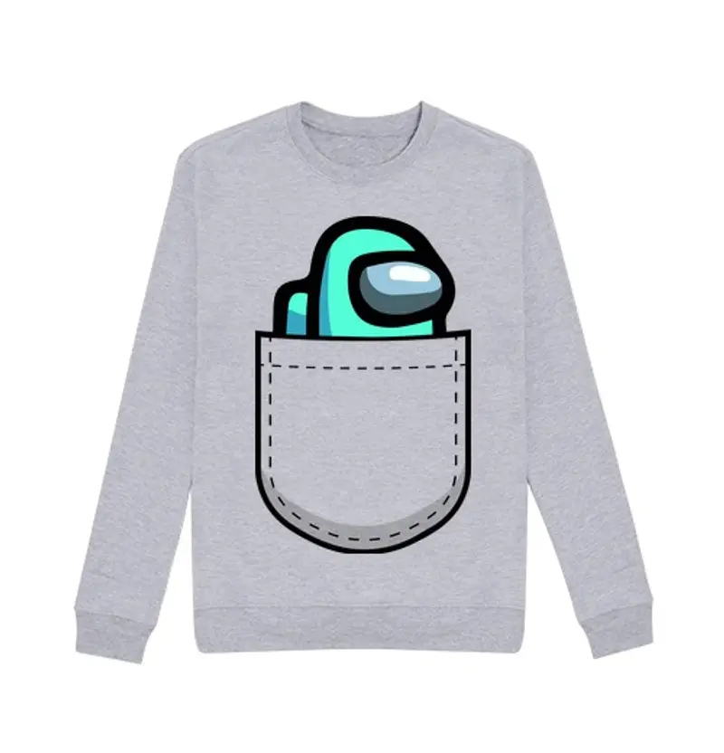 Felpa unisex tra noi tascabile blu ciano