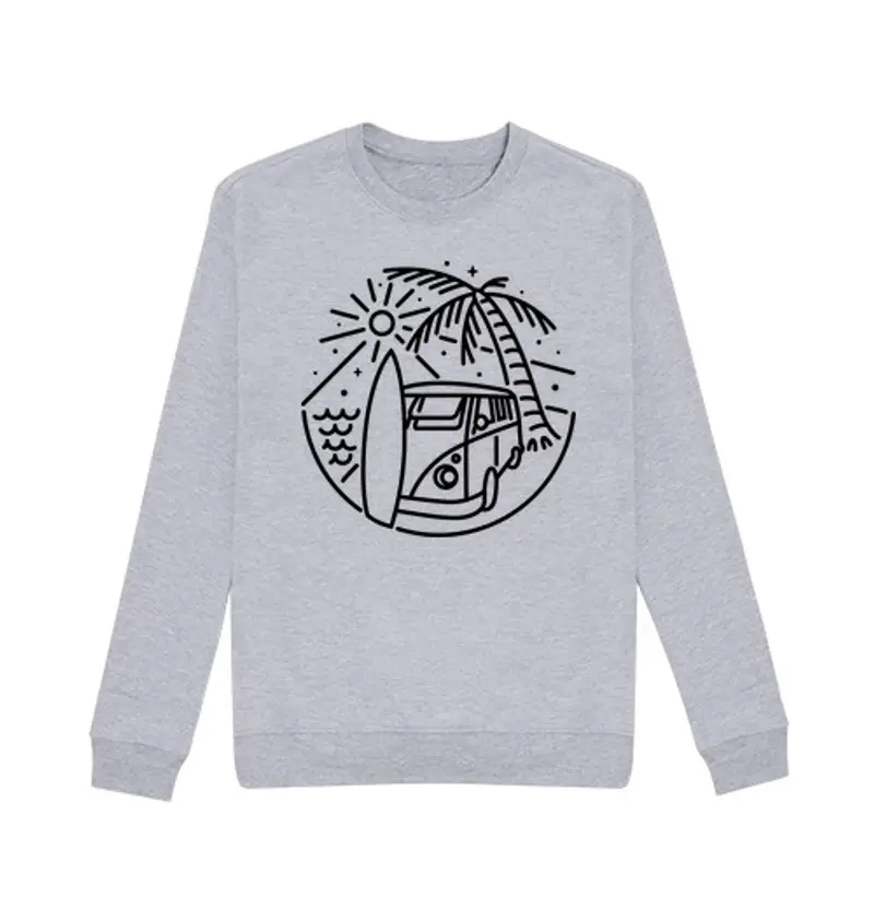 Felpa unisex van surf e beach (per la luce)