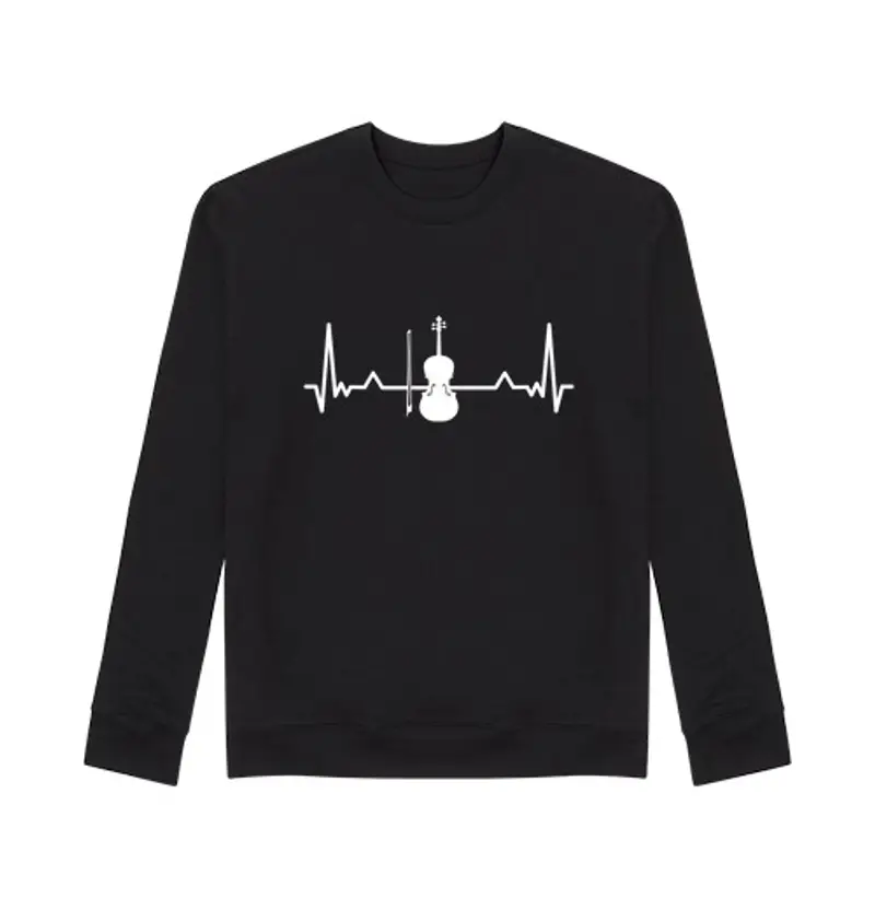 Felpa unisex violino viola violoncello battito cardi