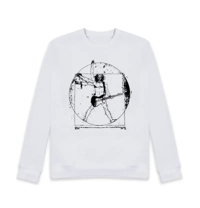 Felpa unisex vitruvian rock man (chitarrista)
