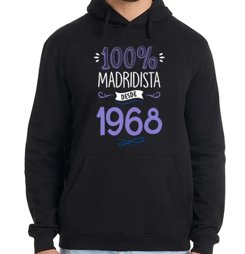 Felpa uomo con cappuccio 100% mad ridista dal 1968