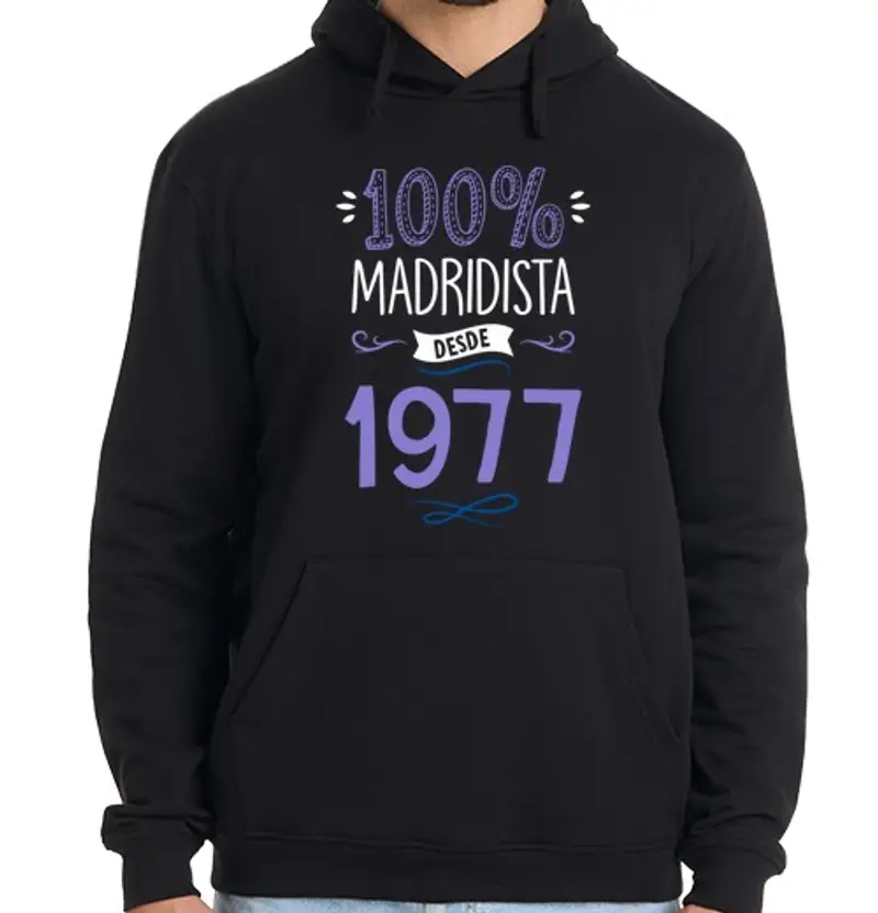 Felpa uomo con cappuccio 100% mad ridista dal 1977