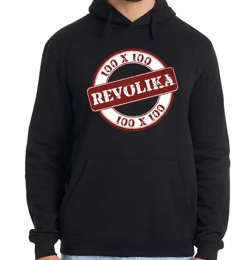 Felpa uomo con cappuccio 100 x 100 revolika