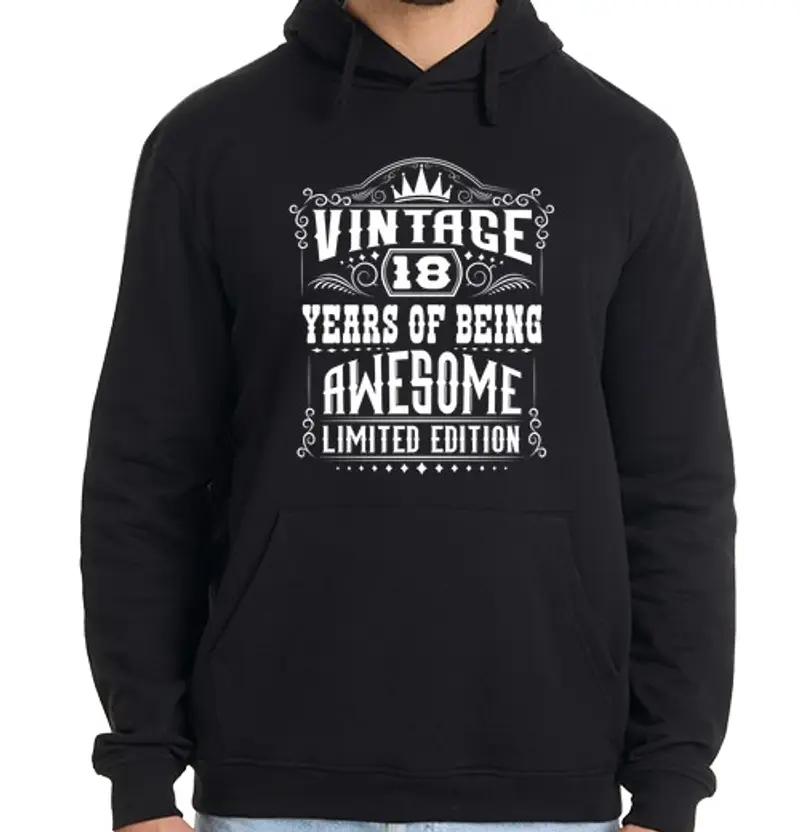 Felpa uomo con cappuccio 18 anni di essere fantastico 18 complea