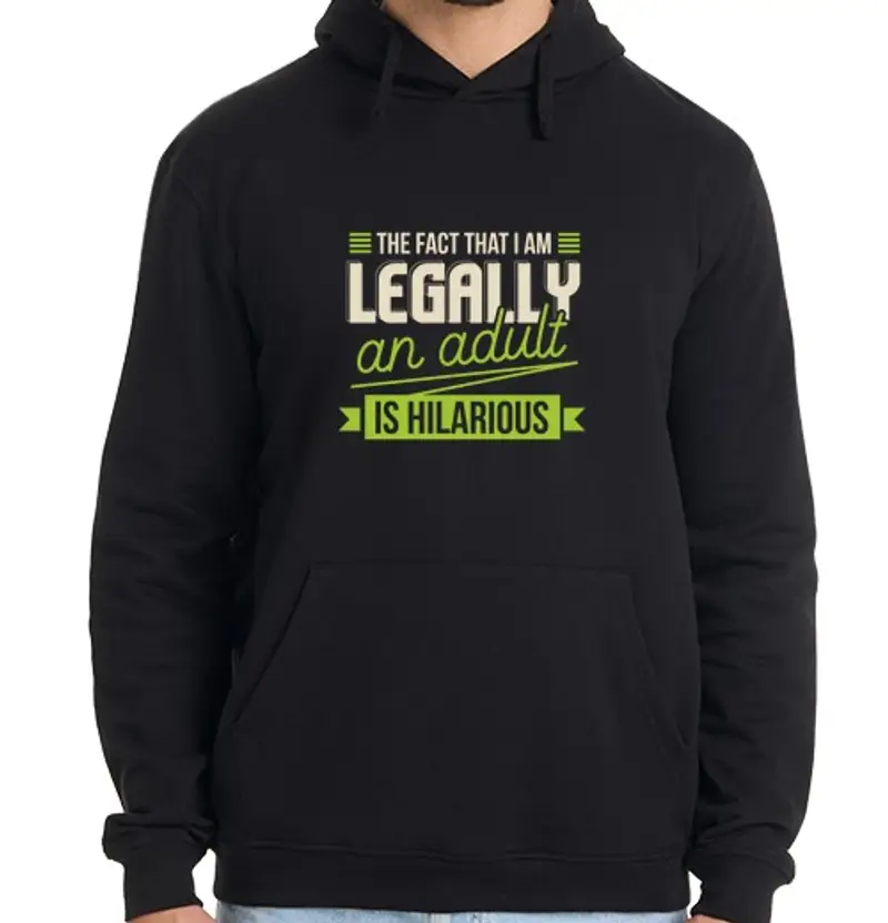 Felpa uomo con cappuccio 18 ° regalo di compleanno sono legalmen