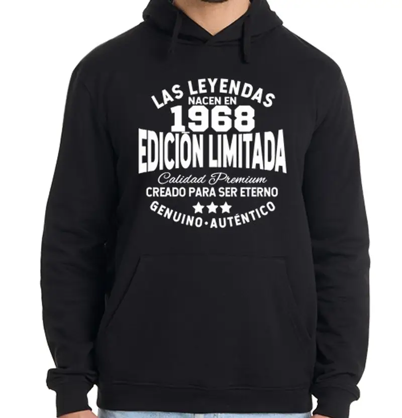 Felpa uomo con cappuccio 1968 el mejor año
