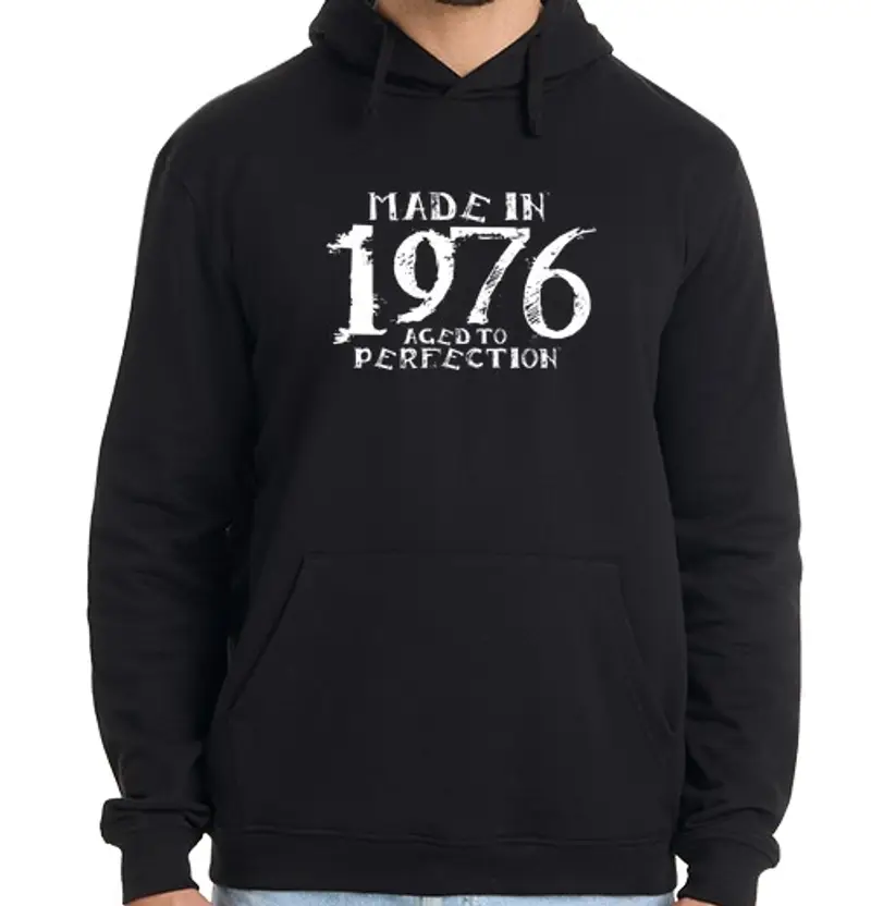 Felpa uomo con cappuccio 1976 kiralynn bianchi