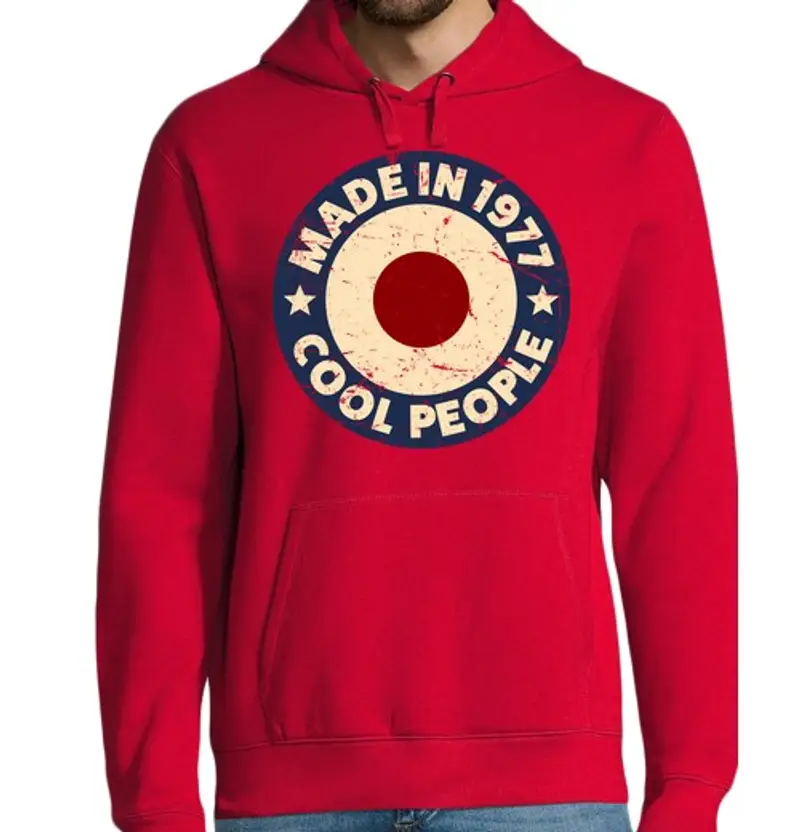 Felpa uomo con cappuccio 1977 realizzati in cool people