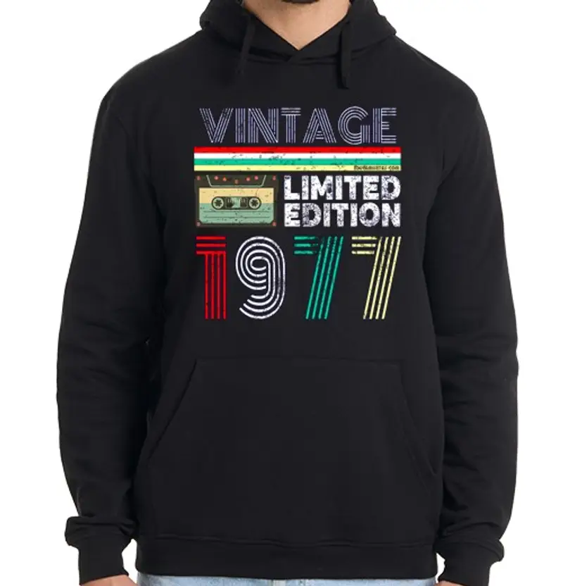 Felpa uomo con cappuccio 1977 vintage - edizione limitata