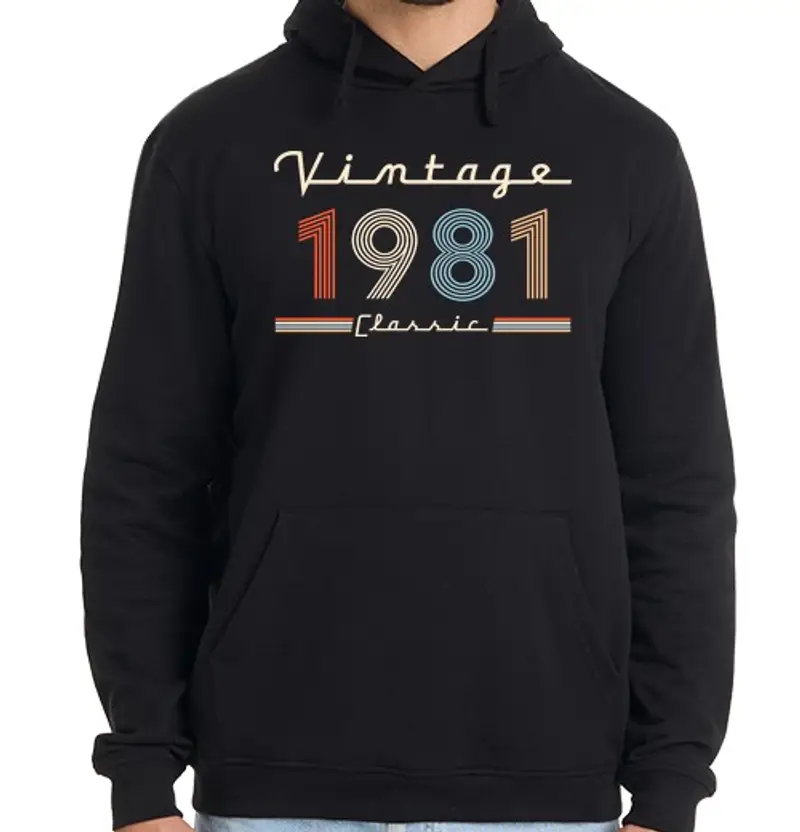 Felpa uomo con cappuccio 1981 - vintage c le sic