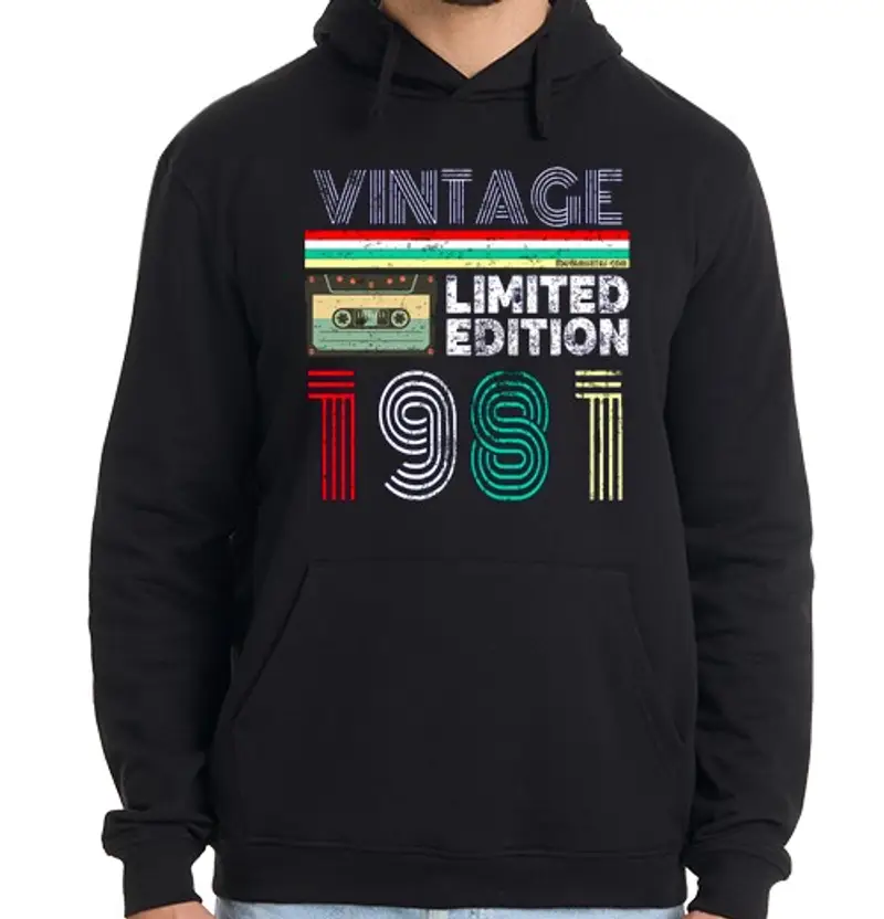 Felpa uomo con cappuccio 1981 vintage - edizione limitata