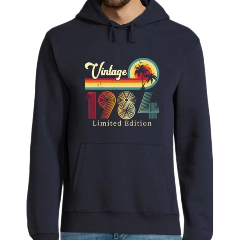 Felpa uomo con cappuccio 1984 edizione limitata vintage