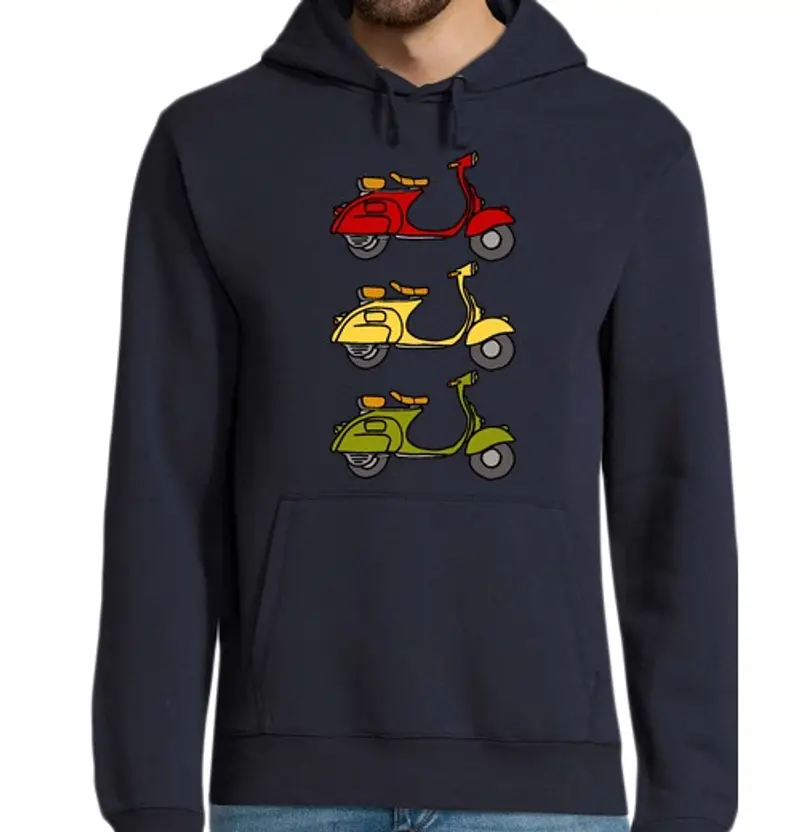 Felpa uomo con cappuccio 3 scooter