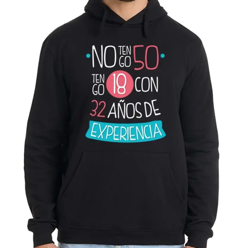 Felpa uomo con cappuccio 50 anni (donne) su sfondo scuro