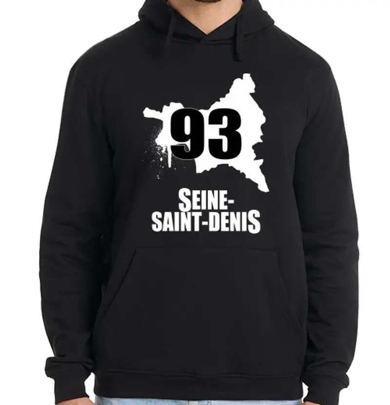 Felpa uomo con cappuccio 93 seine-saint-denis