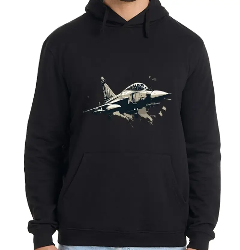 Felpa uomo con cappuccio Aereo da caccia Dassault Mirage 2000