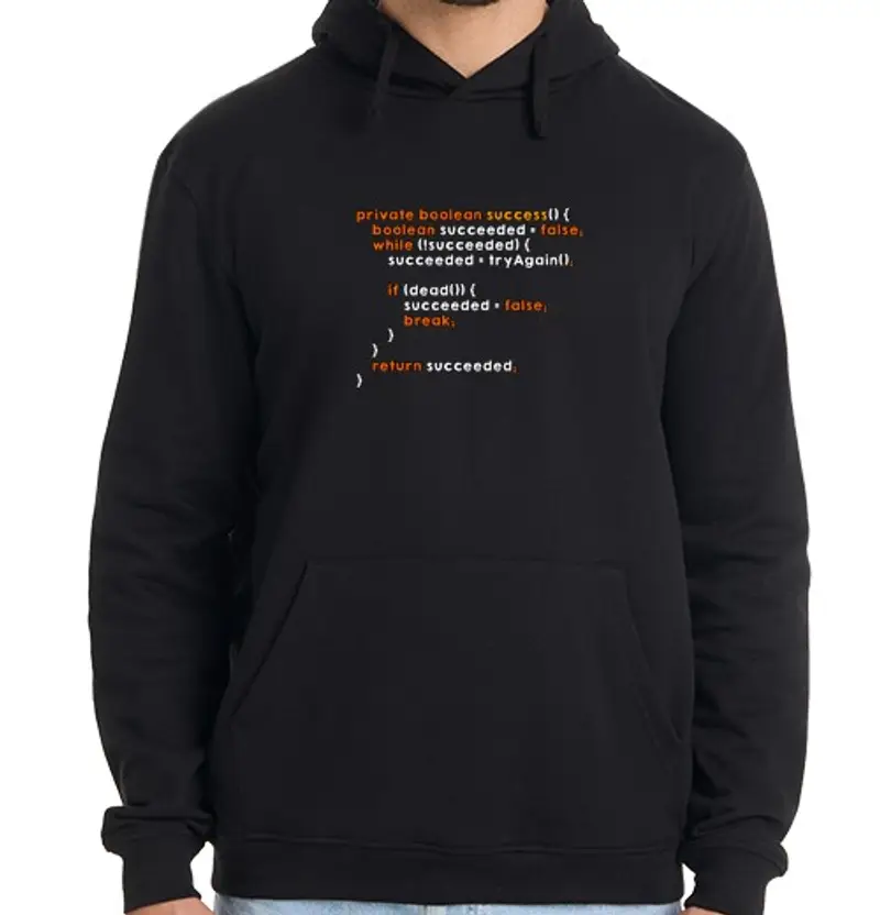 Felpa uomo con cappuccio algoritmo di successo