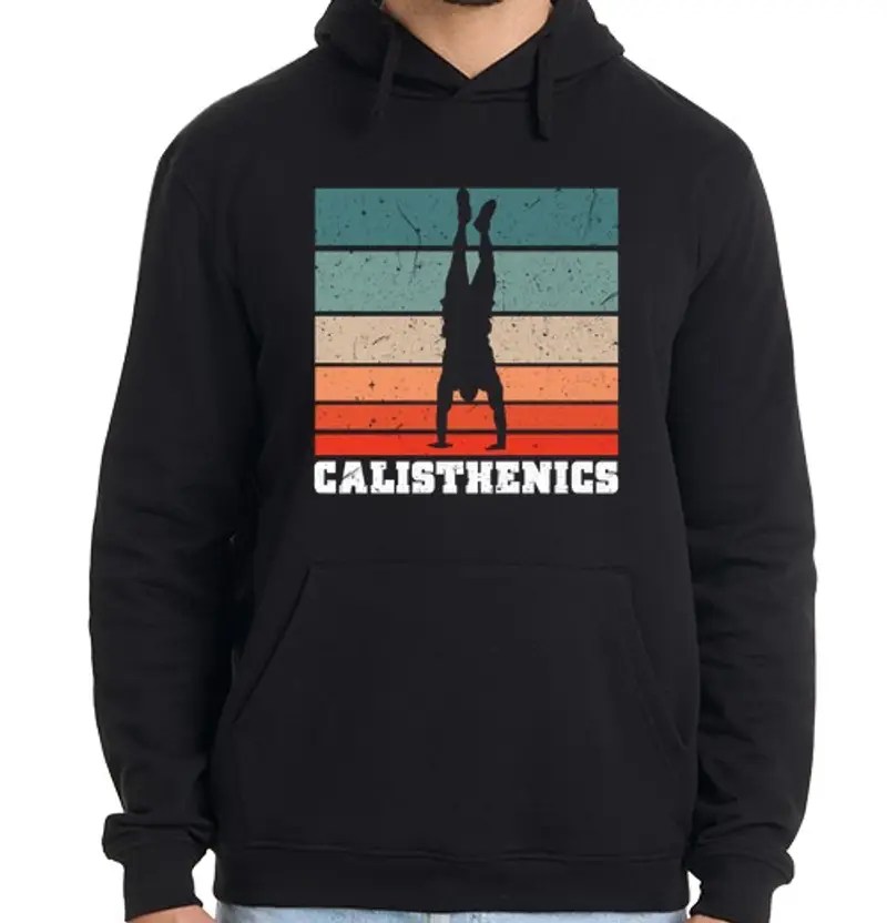 Felpa uomo con cappuccio allenamento in verticale per calistheni