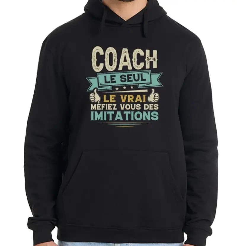 Felpa uomo con cappuccio allenatore sportivo l39unico vero regal