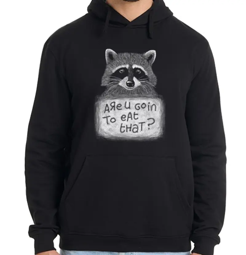 Felpa uomo con cappuccio always affamato - felpa da uomo