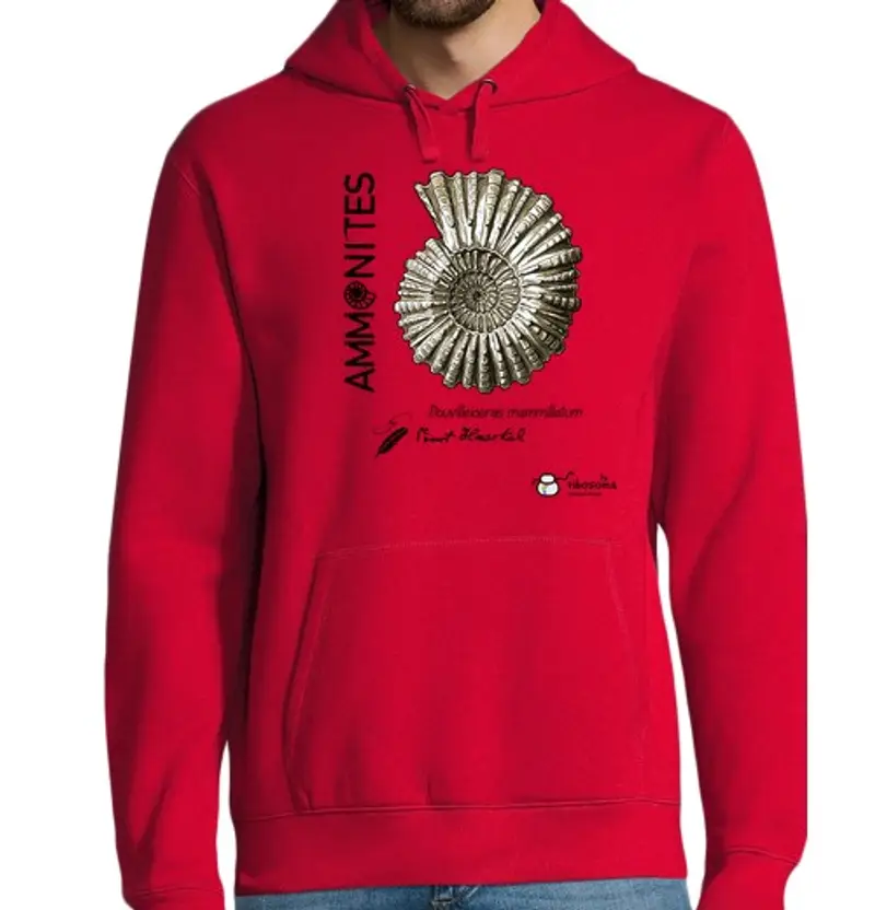 Felpa uomo con cappuccio ammoniti (sfondi chiari)