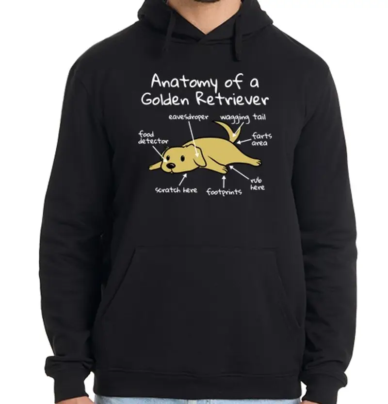 Felpa uomo con cappuccio ana un cane gold in un cane da retrieve